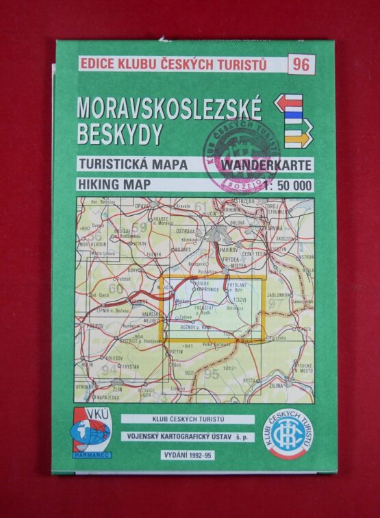 Moravskoslezské Beskydy, 1 : 50 000, turistická mapa