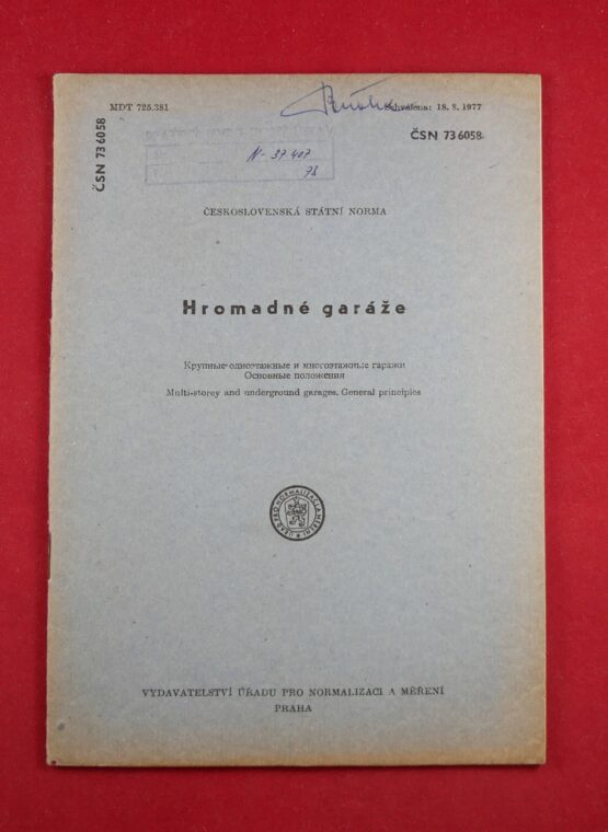 Československá státní norma - hromadné garáže, ČSN 73 6058