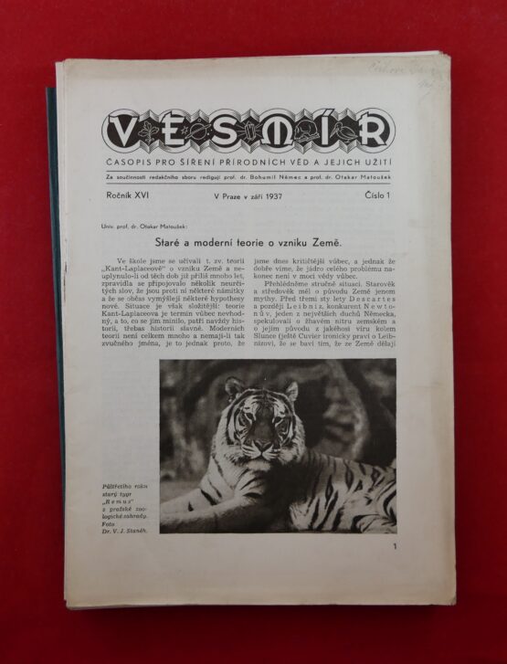 Vesmír - časopis pro šíření přírodních věd a jejich užití 1937-1938, ročník XVI., číslo 1-10