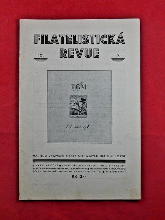 Filatelistická revue, ročník IX., číslo 3